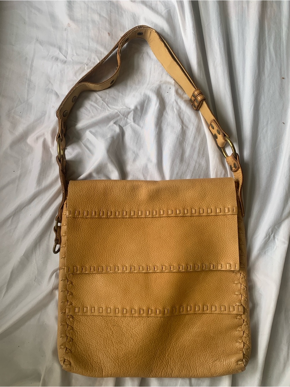 Lucky Mustard Yellow Leather Shoulder Bag